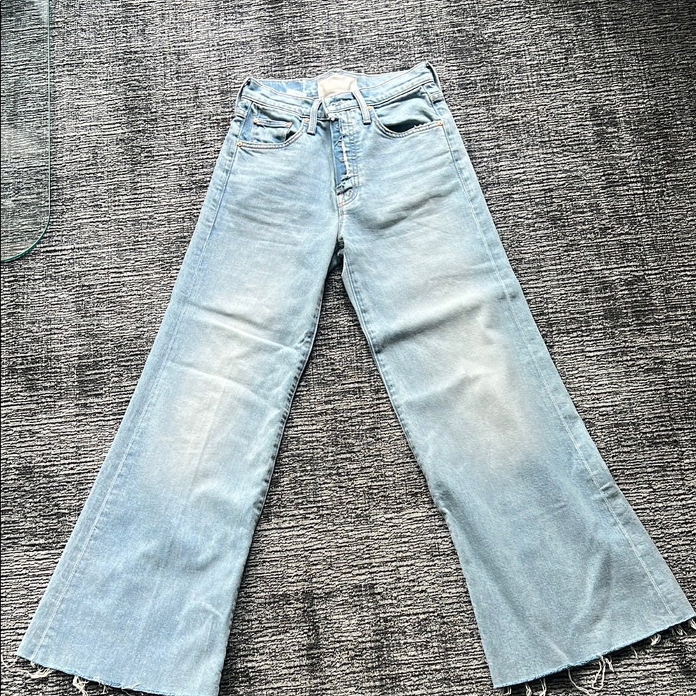 MOTHER Blue Flare Wide Leg Jeans